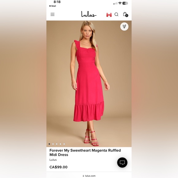 Lulus “Forever My Sweetheart” ruffled midi dress - NWT - Picture 4 of 4